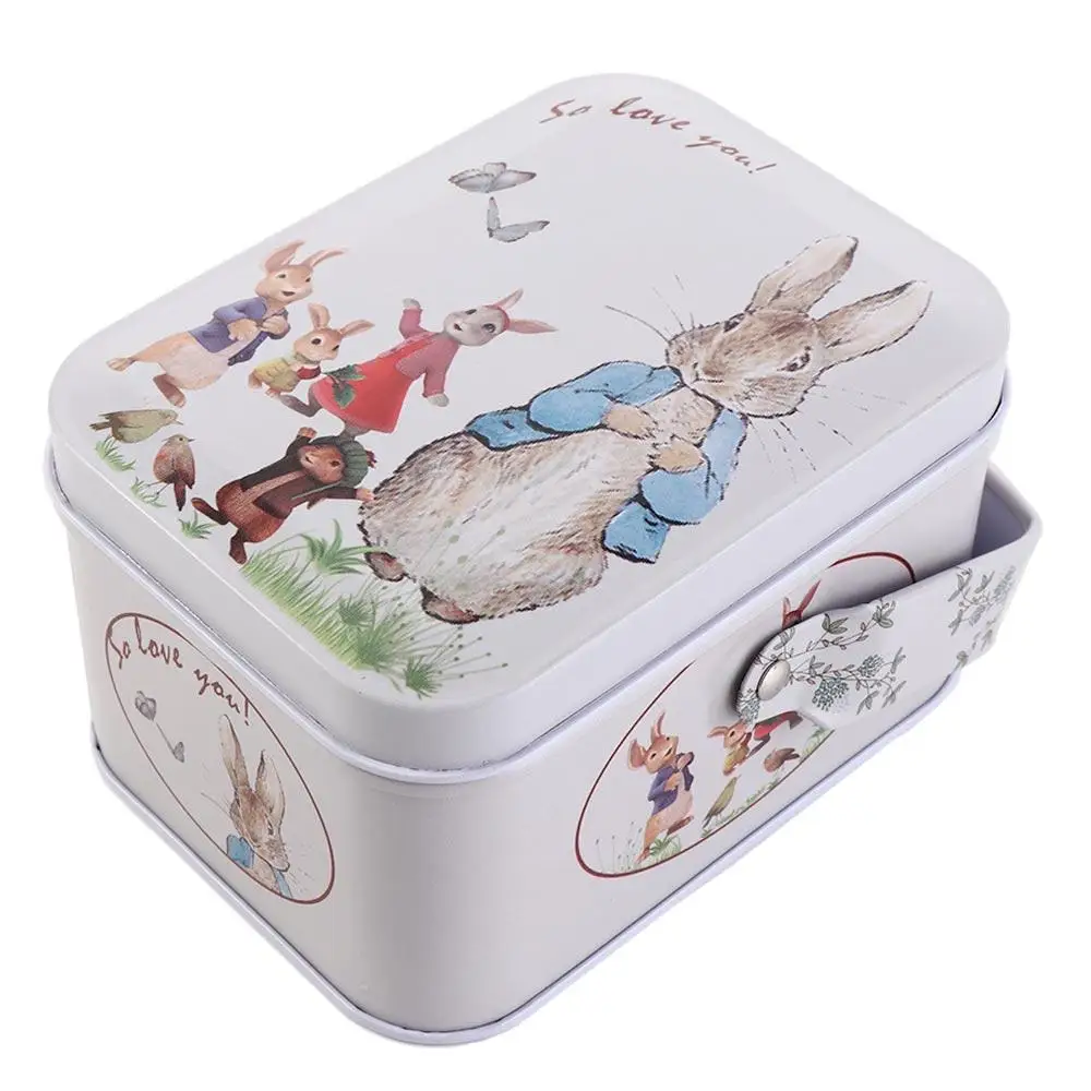 Rabbit Printed Hand-held Candy Cookie Birthday For Wedding Party Decorative Organizer Box Storage Box Storage Can Gift Box