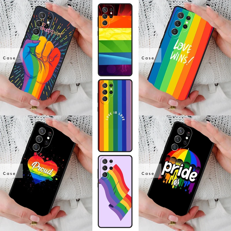 LGBT PRIDE GAY Funda TPU Phone Case for Samsung Galaxy S26 S25 S24 S23 S22 S21 S20 Note10 Plus FE Ultra Cover