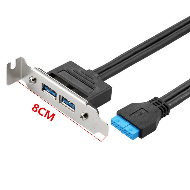 

USB3.0 to 20PIN Back Panel for PC Computer Motherboard with Cable 50CM Converter USB Extend Cable Adapter for Desktop