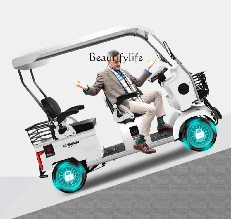 

01 minibus electric four-wheeler E900 second generation of the elderly scooter women pick up children scenic sightseeing car