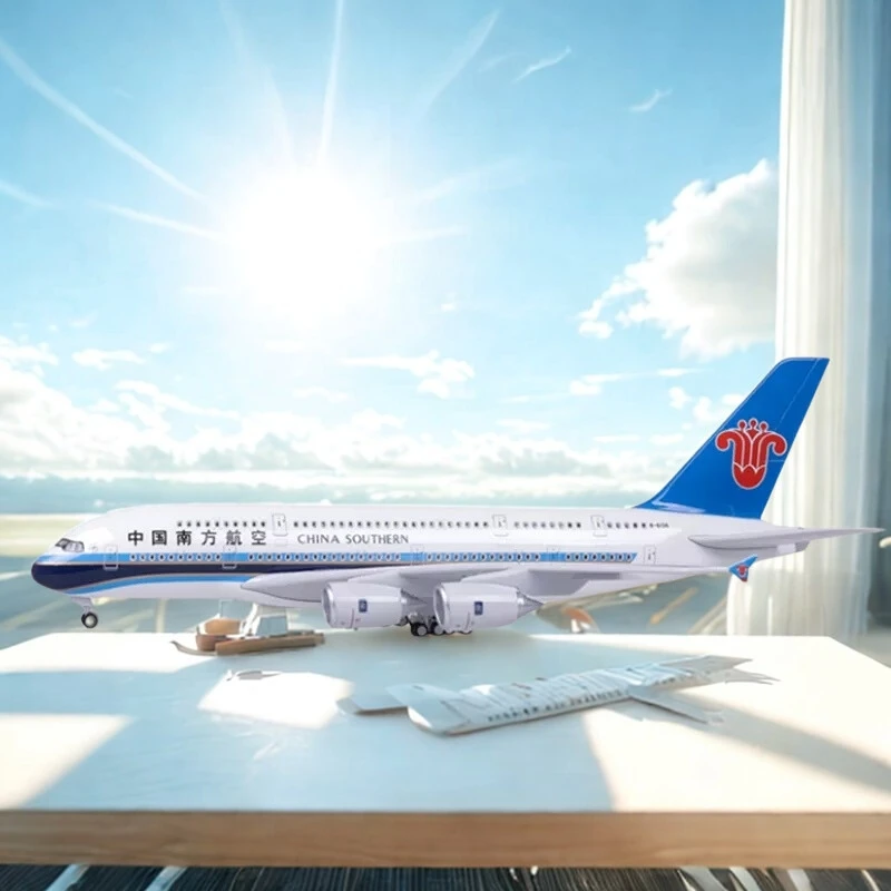 45cm Scale Airplanes A380 China Southern Airways Air-bus Resin Aircraft With Display Stand Diecast Plane Plastic Model Collectio
