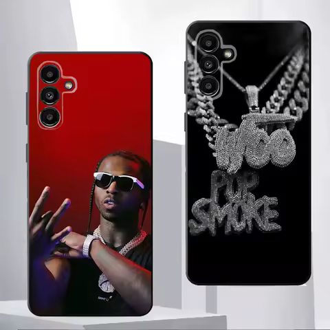 Rapper P-Pop Smoke Phone Case For Samsung Galaxy A13,21s,22,31,32,52,53,71,80,91 Black Soft Cover