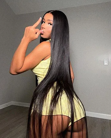 42Inch 250% Density 5x5 Straight Human Hair Wigs Glueless Human Hair Wig Wear To Go Natural Black 13X4 HD Lace Frontal Wig