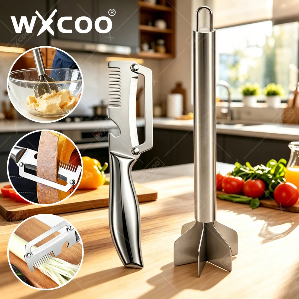 Stainless Steel Meat Chopper Kitchen Peeler Set Heavy Duty Food Grinder Home Kitchen Tool for Ground Beef Sausage Patty Making