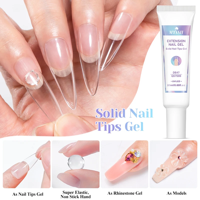 1/2/3 pçs 20ml multifuncional sólido dicas de unhas gel conjunto antiaderente mão prego gel strass cola para arte do prego manicure kit de ferramentas