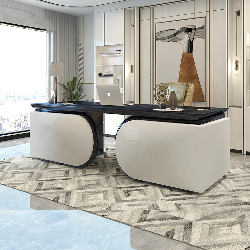 Modern White Organiser Desk Standing Beautiful Reading Reception Office Table Executive Drawers