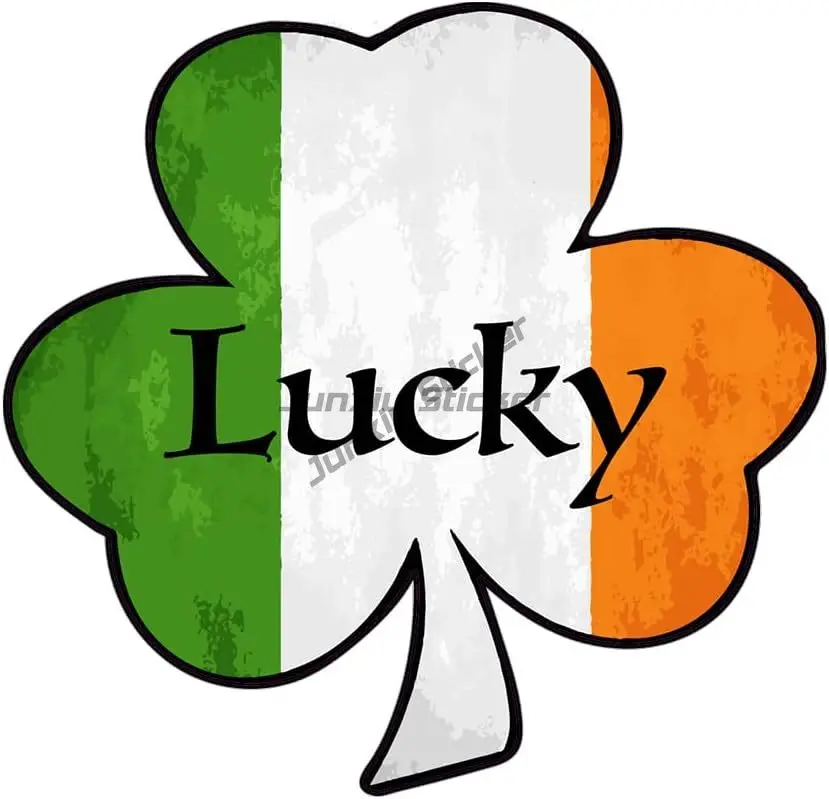 Ireland Flag Map Luck Clover PVC Sticker for Covered Scratch Decorate Car Window Bumper Camper Laptop Truck Wall Table Helmet