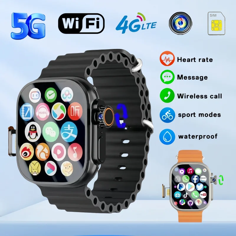 

The Global Call smartwatch DW1004G SIM card supports Android 10.0 AMOLED 2.29-inch video chat, WIFI, GPS and app download