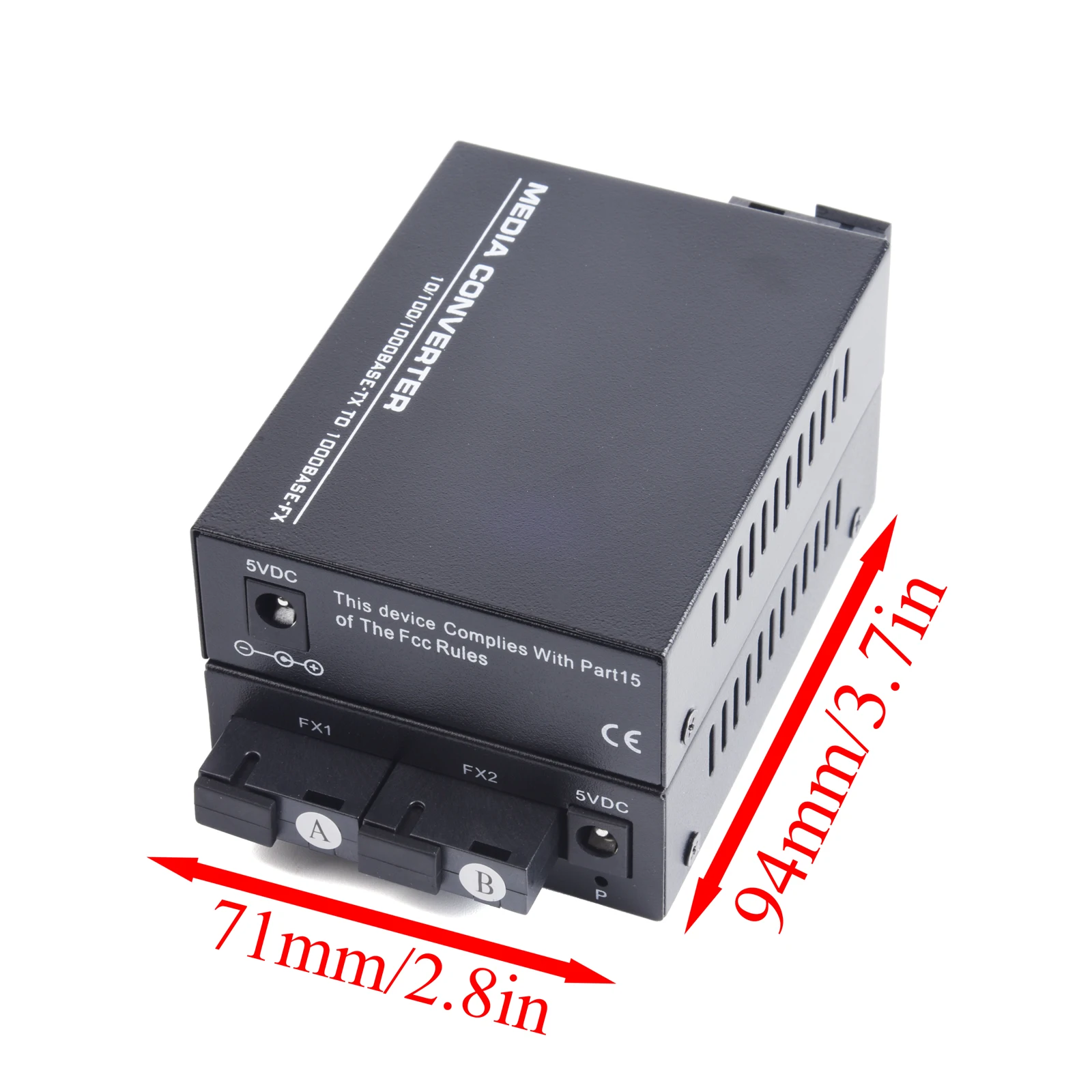 1 Pair Gigabit Fiber Optical Media Converter 10/100/1000Mbps Single Mode 20km 2 Fiber to 2 RJ45 UPC/APC SC-Port