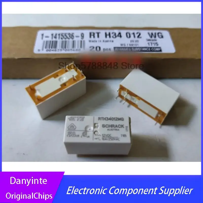 NEW import original 5PCS/LOT RTH34012WG RTH34012WG-12VDC 34012WG RTH34012 1-1415536-9 RT H34 012 WG 12VDC 6PIN 