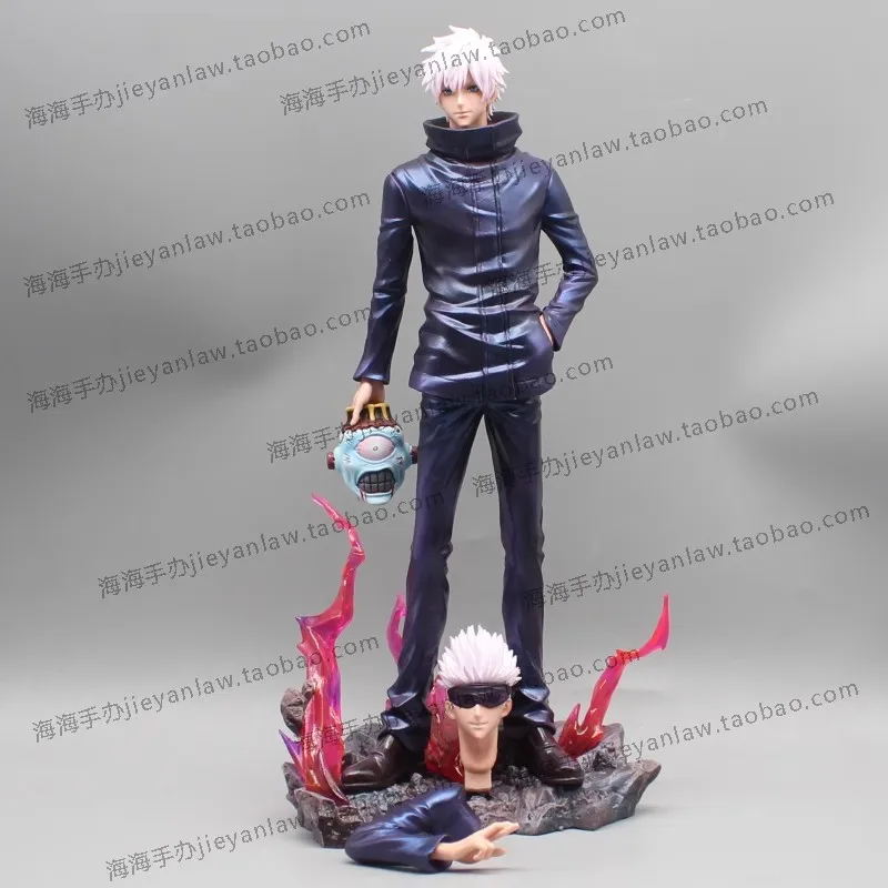 Jujutsu Kaisen Anime Figures Gk Satoru Gojo Figure 2 Heads 2 Arms Satoru Gojo Figurine Pvc Statue Collection Model Doll Toys