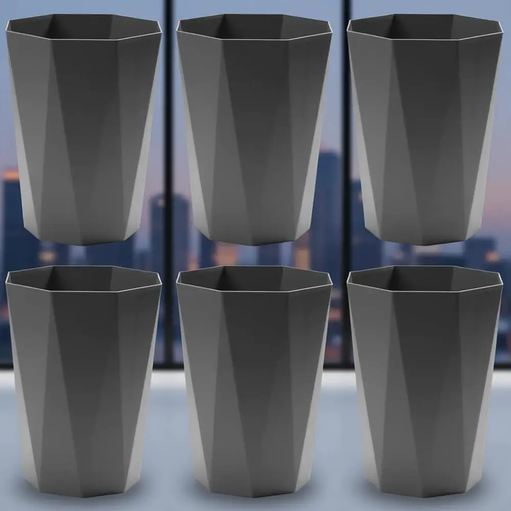 

12L Capacity Plastic Wastebasket, Grey, Ideal for Home or Office Use