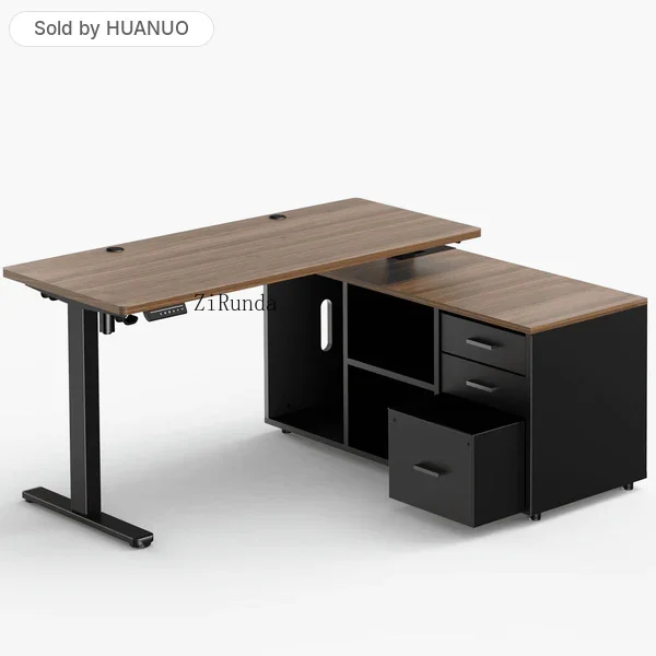Electric standing desk Dual motor Solid wood Height adjustable Computer ergonomic study desk with intelligent touch control