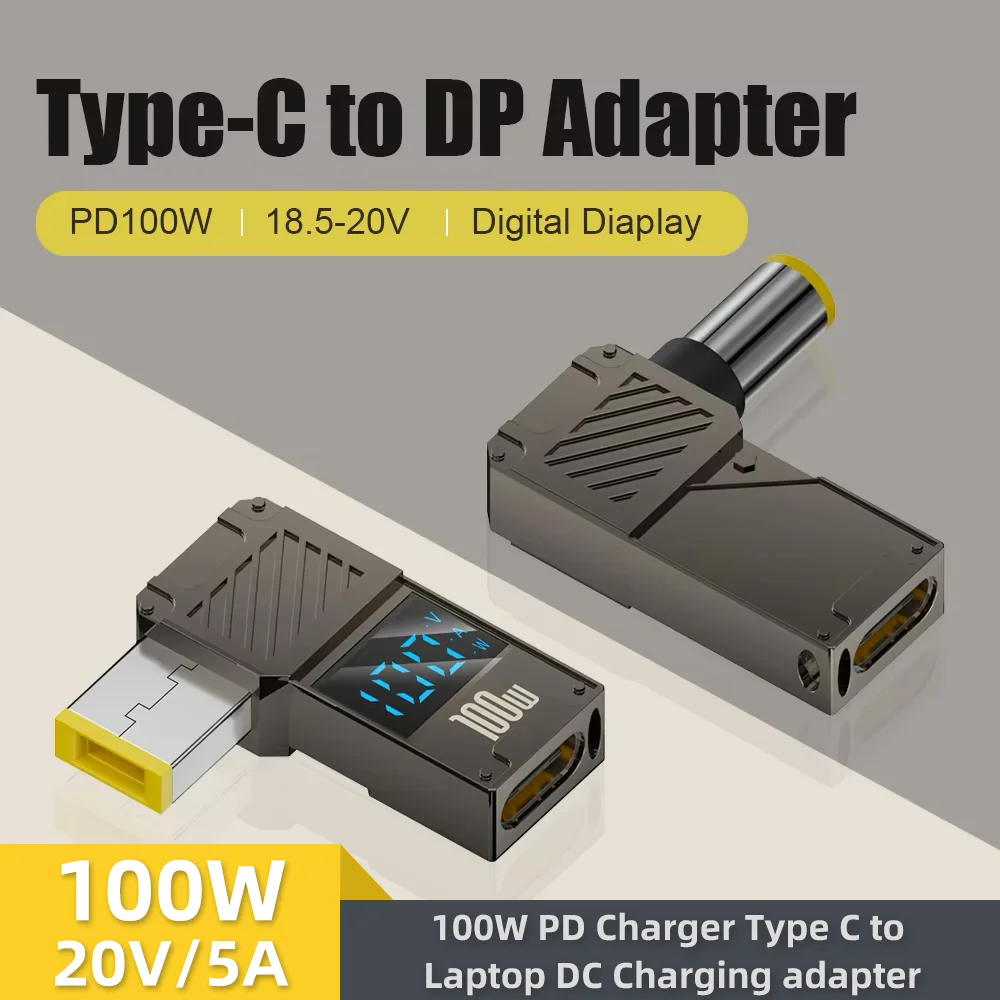 PD100W Type-C To DC Plug Converter USB C To DC Laptop Charging Adapter Power Charger Connector Tip for Lenovo Thinkplus HP DELL