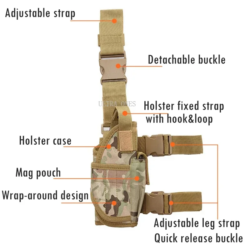 Coldre universal para arma de perna, capa tática para canhotos e coxa, para todos os pistolas 1911, coldre de caça