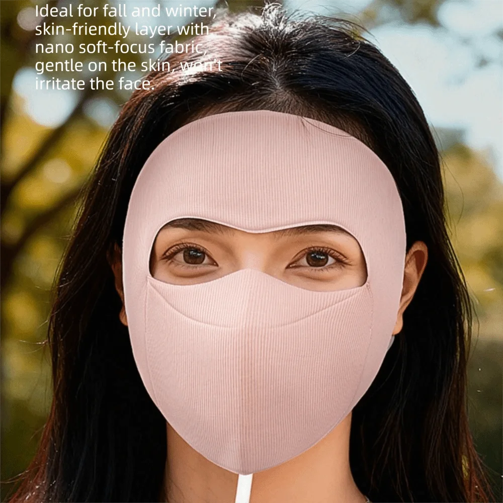 Máscara cálida de invierno a prueba de viento, máscara facial térmica a prueba de polvo con protección solar, protector facial de ciclista grueso para beber en agua, clima frío