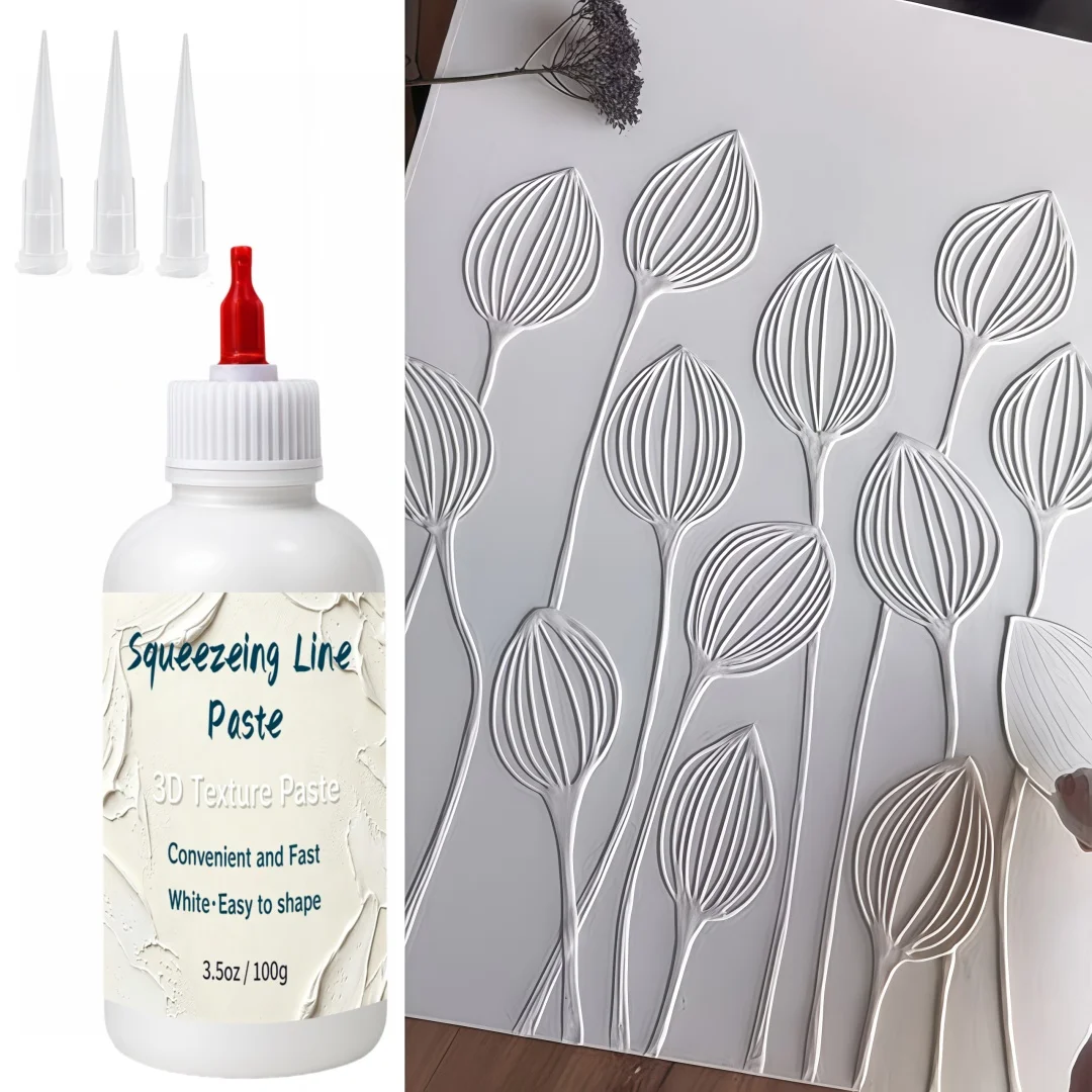 3D Texture Paste Extrusion Art Medium Essential DIY Painting Material For 3D Line Effects And Relief Carving