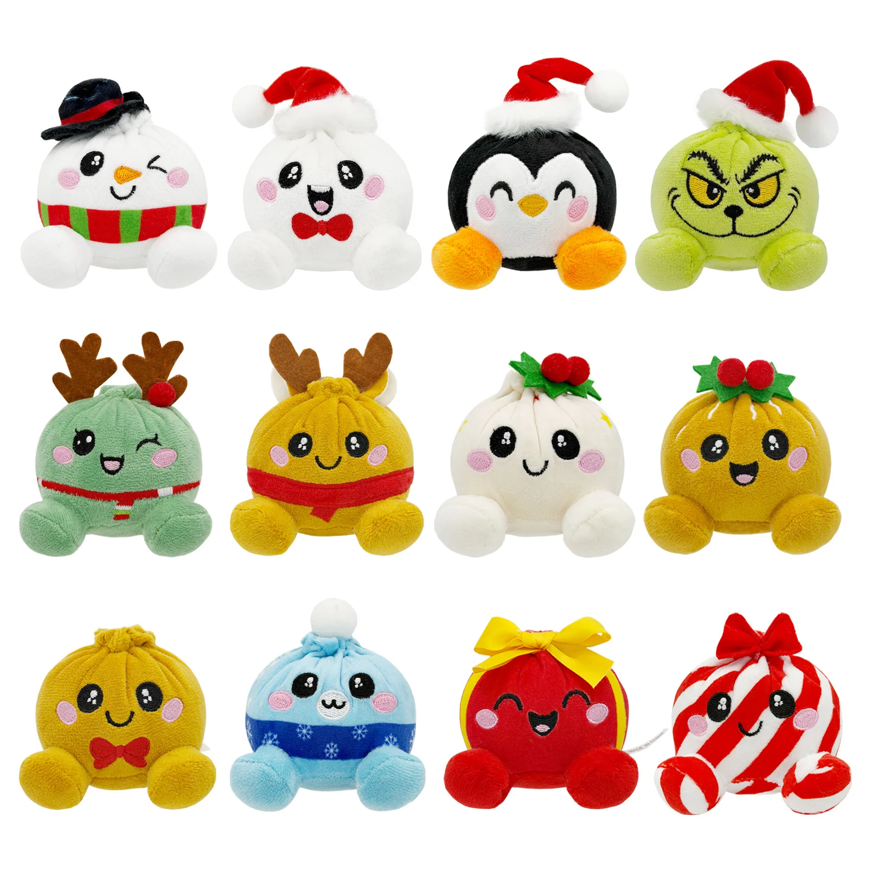 Cute Christmas Plush Toys Snowman Penguin Reindeer buns Slow Decompression Rebound Kneading Plush Christmas Party Favors Gift