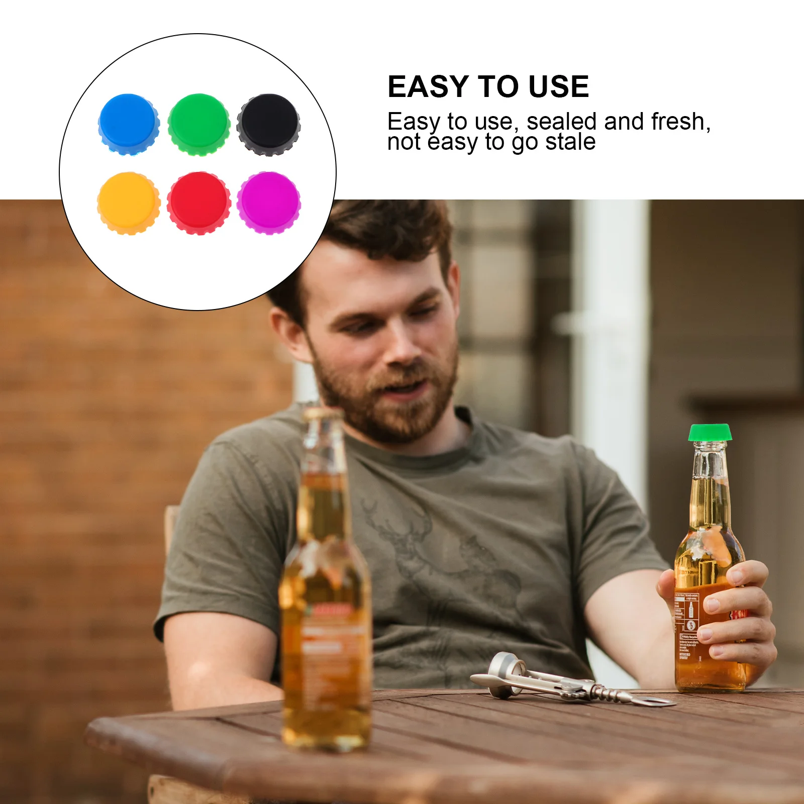 

6pcs Silicone Wine Bottle Stoppers Premium Sealing Caps For Wine Beer Seasoning Bottles Multi-Purpose Leak-Proof Stopper