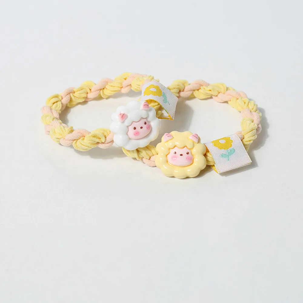 Cute Cartoon Animal Hair Ties for Women Panda Cat Lamb Rubber Band Elastic Hair Bands Headband Girls Daily Hair Accessories