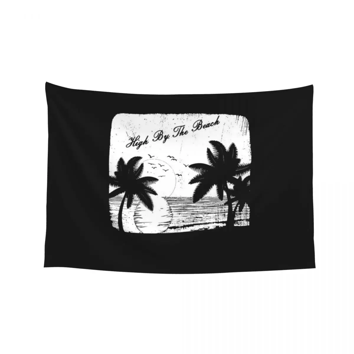 

High By The Beach (Black & White) Tapestry Home Decoration Decorative Wall Mural Tapestry