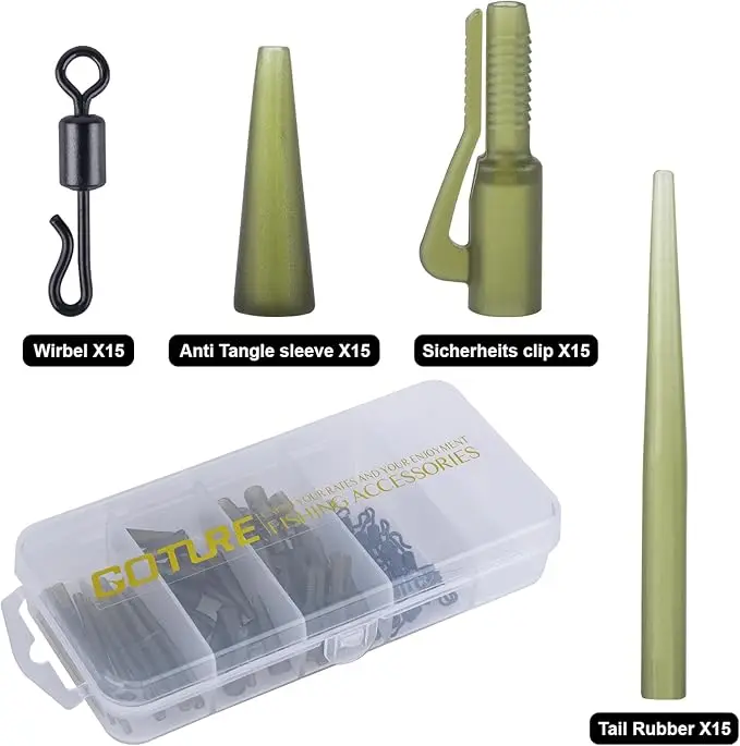 goture-60-pcs-set-clipes-de-seguranca-de-pesca-da-carpa-cauda-cone-de-borracha-anti-emaranhado-manga-mudanca-rapida-gira-peso-de-pesca-equipamento-giratorio