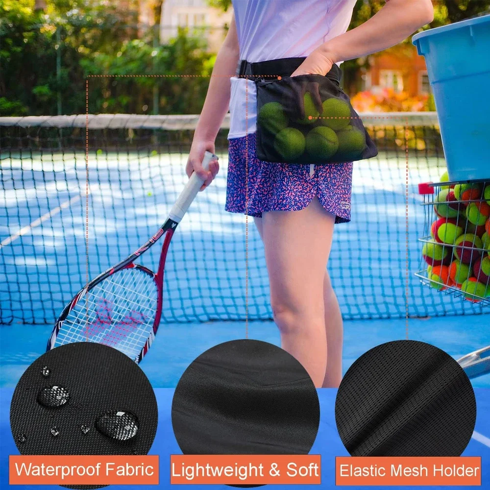 Tennis Ball Band Holder Adults Kids Tennis Ball Fanny Pack Pickle Ball Waist Pouch Mesh Tennis Pouch Bag Pickleball Holder Waist