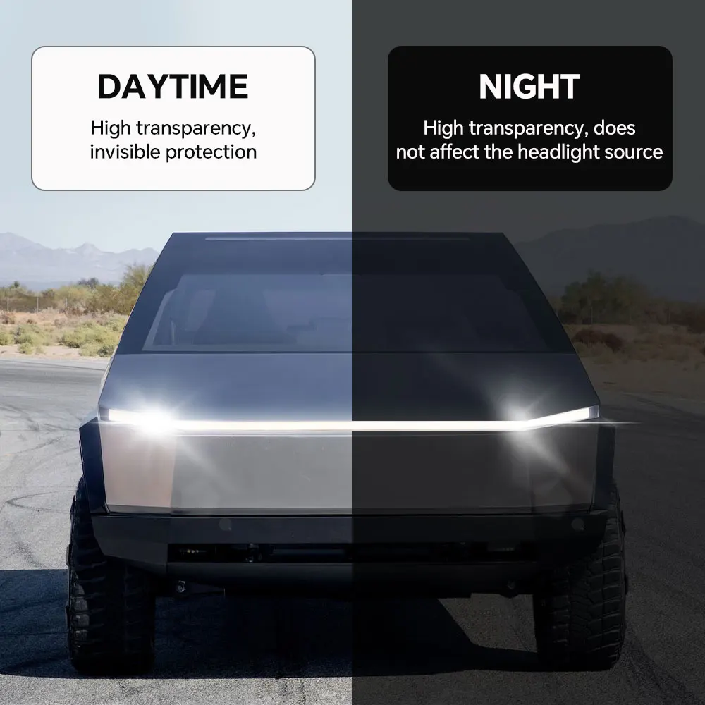 Película de Proteção de Pintura TPU para Farol Traseiro e Pilar B C para Tesla Cybertruck 2024-2026, Kit Invisível Anti-Risco