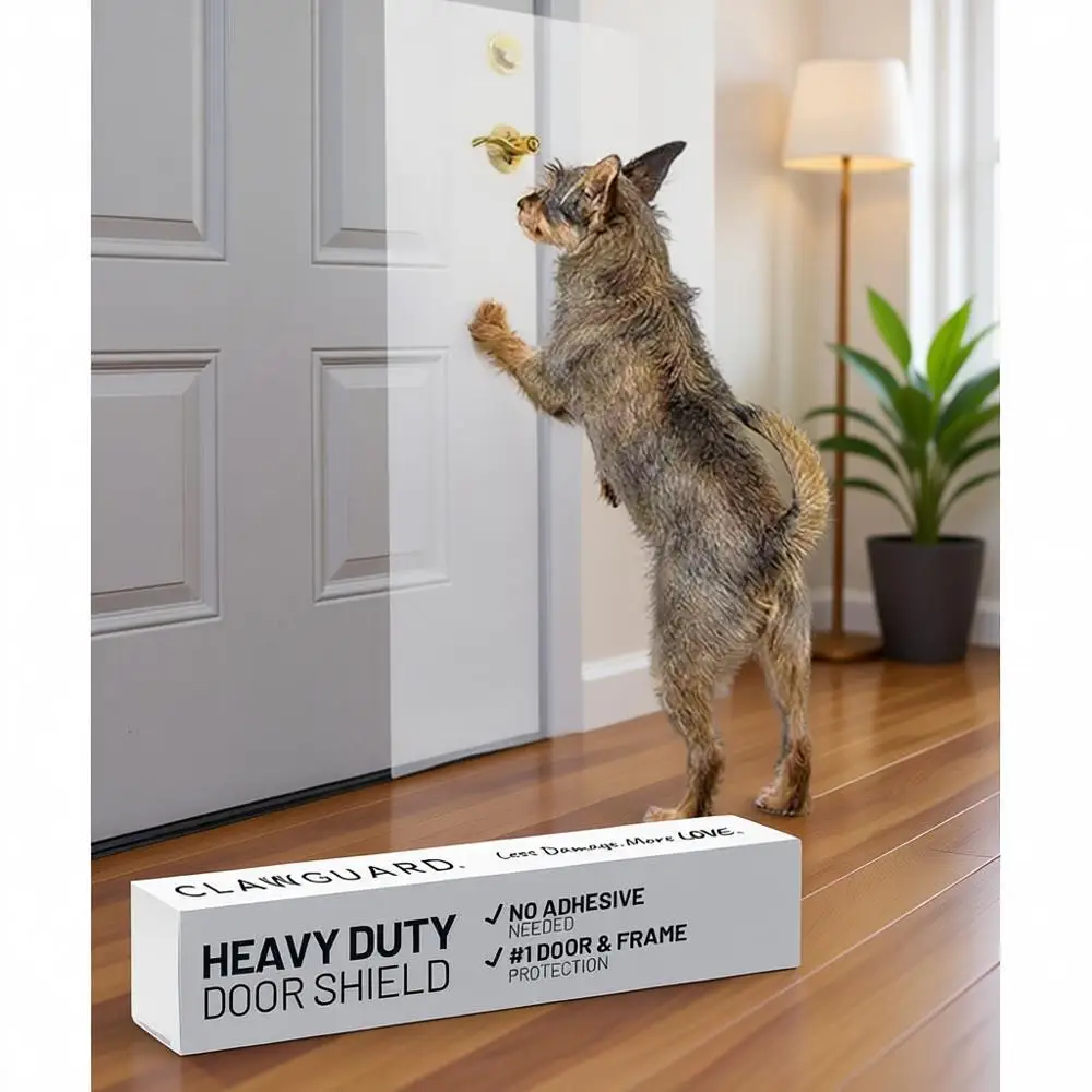 

Extra-Large Clear Door Scratch Guard for Pets - 20x44 in. Protection for Walls and Furniture