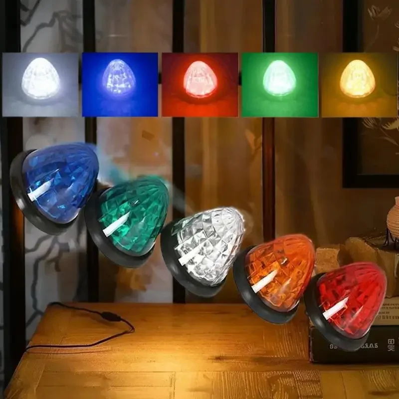 واحد 24 فولت السيارات LED الجانب ماركر ضوء كبير البطيخ شكل الضوء الخلفي مؤشر خطر لشاحنة مقطورة قافلة