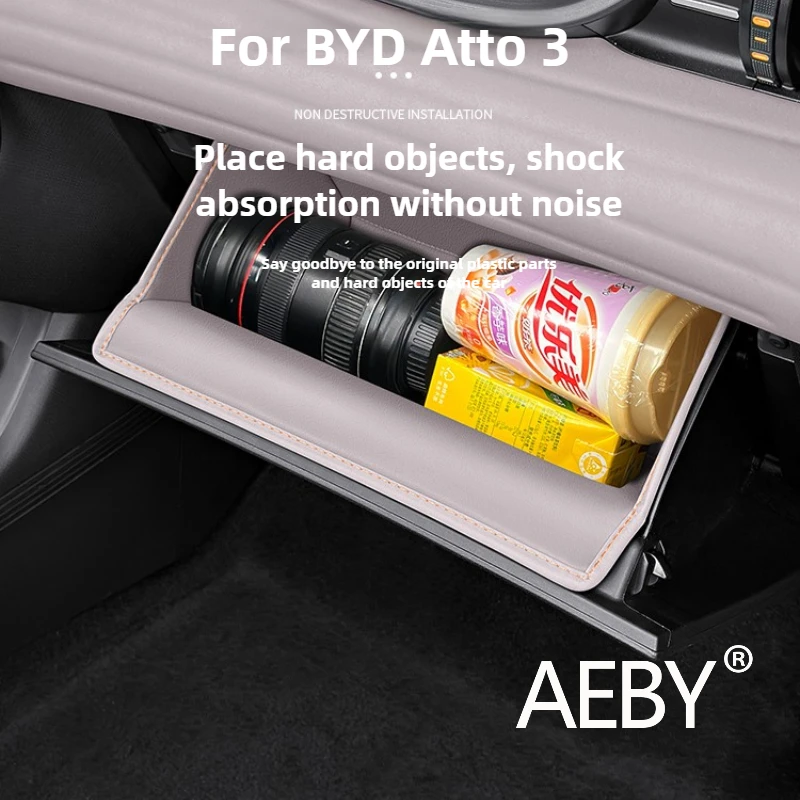 

AEBY для BYD Atto 3 Smart Driving Edition 2022-2025, поднос для хранения с карманами, противоскользящий коврик, сохраняет внутренний аккурат, ящик для перчаток