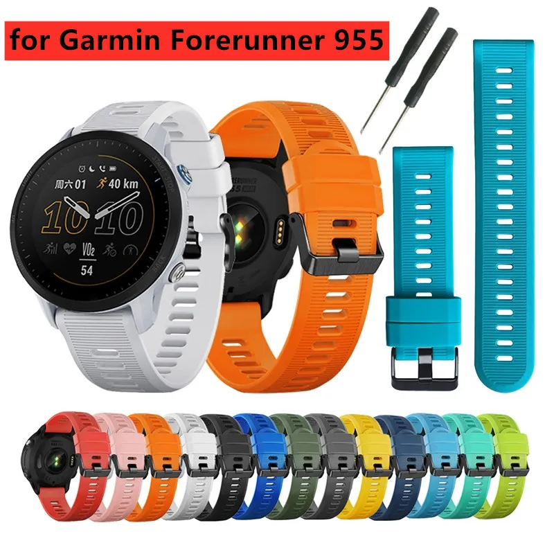 سيليكون الفرقة حزام ل Garmin Forerunner 955 أسورة ساعة ذكية استبدال معصمه الرياضة حزام مقاوم للماء حلقة
