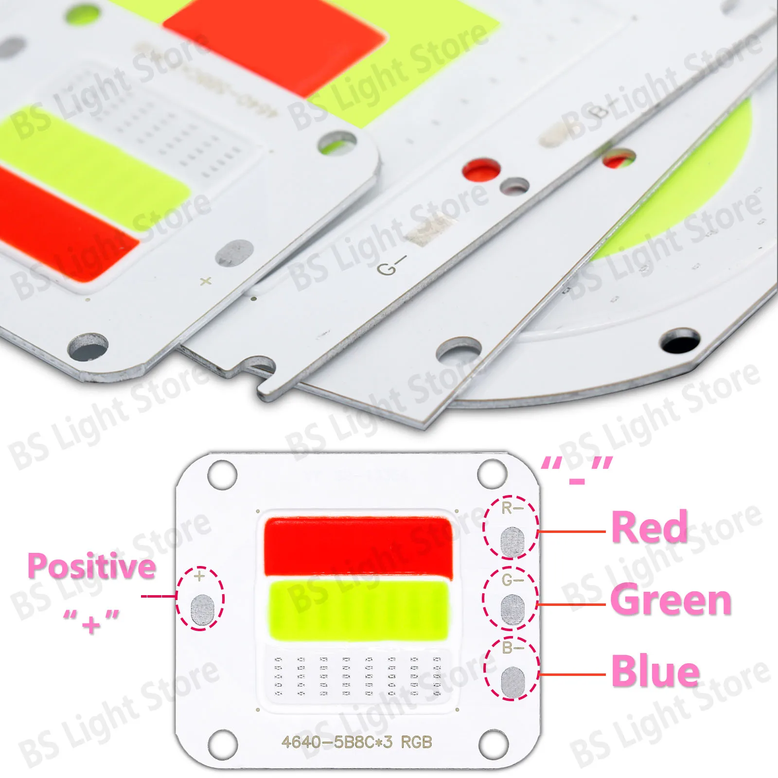 

Modulo Светодиодный цветной источник света Плата 24 В 50 Вт Чип светодиодный 600 мА Алюминиевое украшение Домашние сценические огни в красно-зеленом синем luces Led DIY