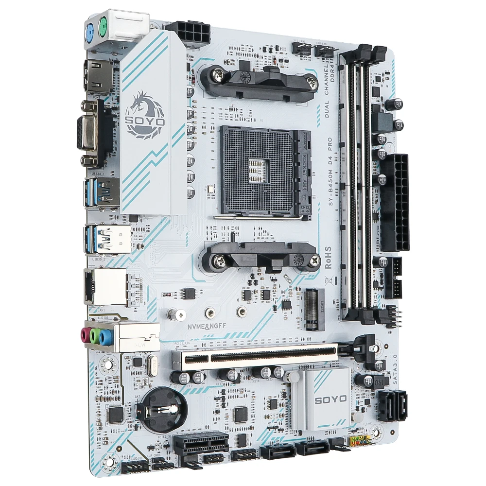 اللوحة الأم AMD Classic B450M ذاكرة DDR4 ثنائية القناة AM4 اللوحة الأم PCI-E 3.0 NVME B450 (يدعم وحدة المعالجة المركزية Ryzen 5600 5600G)