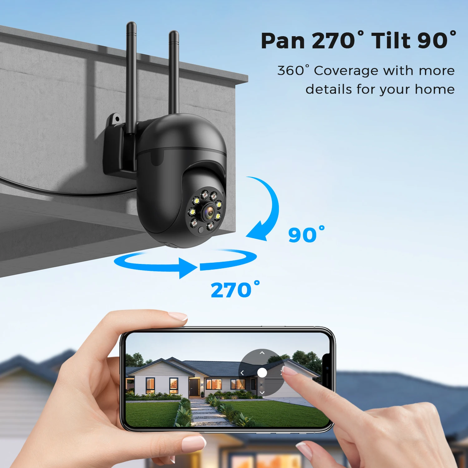 3MP Outdoor WiFi PTZ Surveillance Camera with AI Tracking ICsee Support for HD 1080P 2MP 4MP 2K Security CCTV Mini Wireless