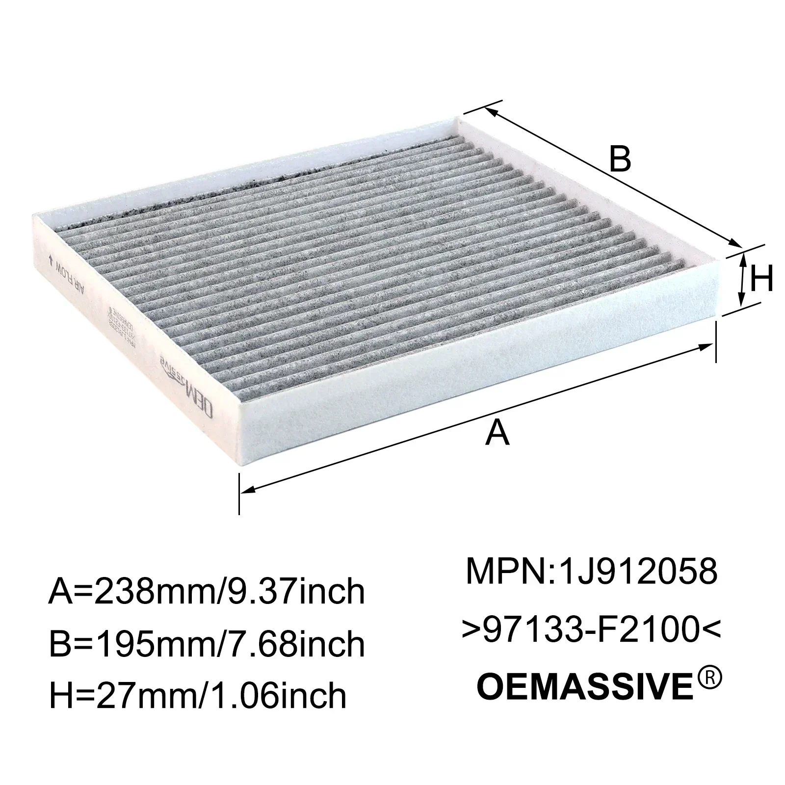 97133-F2100 97133-F2200 Car Pollen Cabin Air Filter For Hyundai Ioniq AE Kona EV Tucson Kia Niro 2017 2018 2019 2020 2021 2022