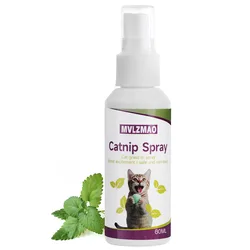 Active Catnip Spray Liquid Spray Fresh Organic Catnip for Cats and Kittens, Relieves Stress, Calming, Revives Toys 60 ml