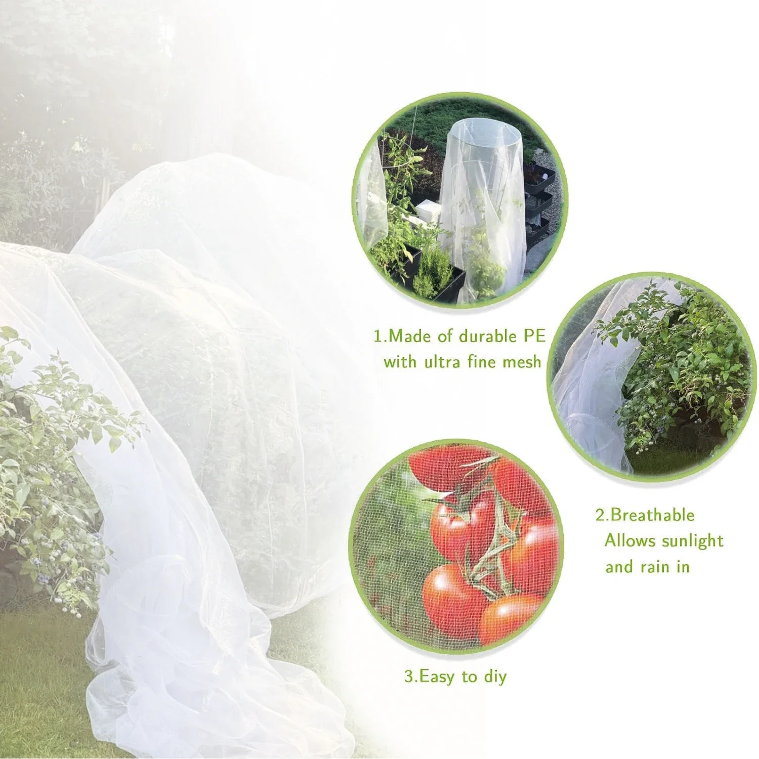 Insect Protection Net Garden Plant Insect Vegetables Fruit Flower Protection Greenhouse Cover Control Pest Anti-Bird