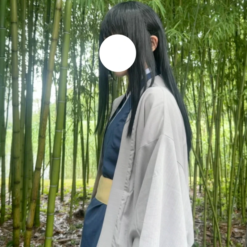 Gintama Kagura Cosplay Costume Red Chinese Dress Yellow Obi Black Sandals Katsura Kotaro Blue Kimono Katana Prop For Convention