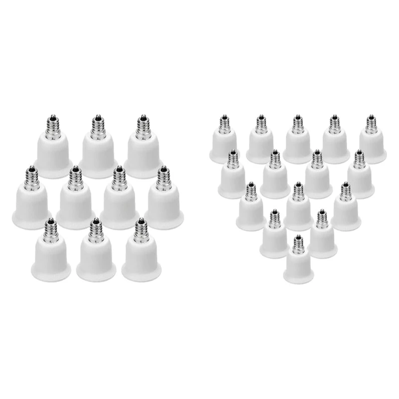 25 Pack E12 To E26 Adapter E12 Light Socket To Medium Base E26 E27 Converter Light Socket Adapter Chandelier Socket