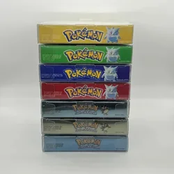 Pokemon Series Blue Crystal Gold Green Red Silver Yellow 7 Versions GBC Game In Box for 16 Bit Video Game Cartridge With Manuals