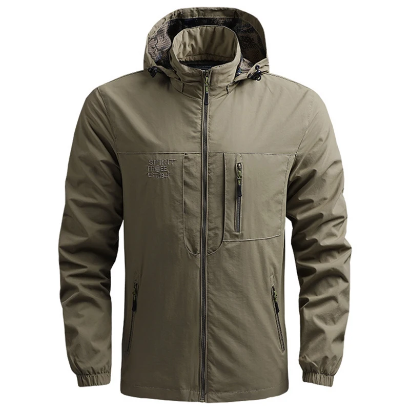 Top Quality Men Jacket Outdoor Soft Shell Military Tactical Cargo Hooded Coat Multi-pocket Waterproof Camping Fishing Jacket Men