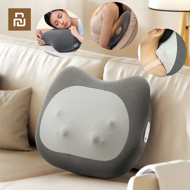 Almohada de masaje Youpin, nueva calefacción inalámbrica, protección Cervical, almohada para amasar la espalda Lumbar automática en forma de U, masajeador relajante