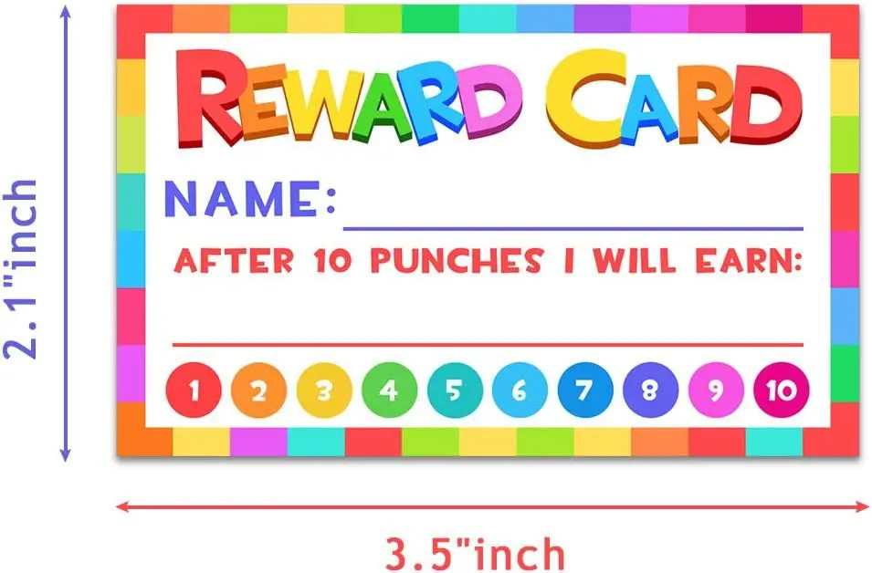 50Sheets Reward Point Punch Card Creative Interactive Growth Record Tools Children Good Habit Cultivation Supplies Praise Card