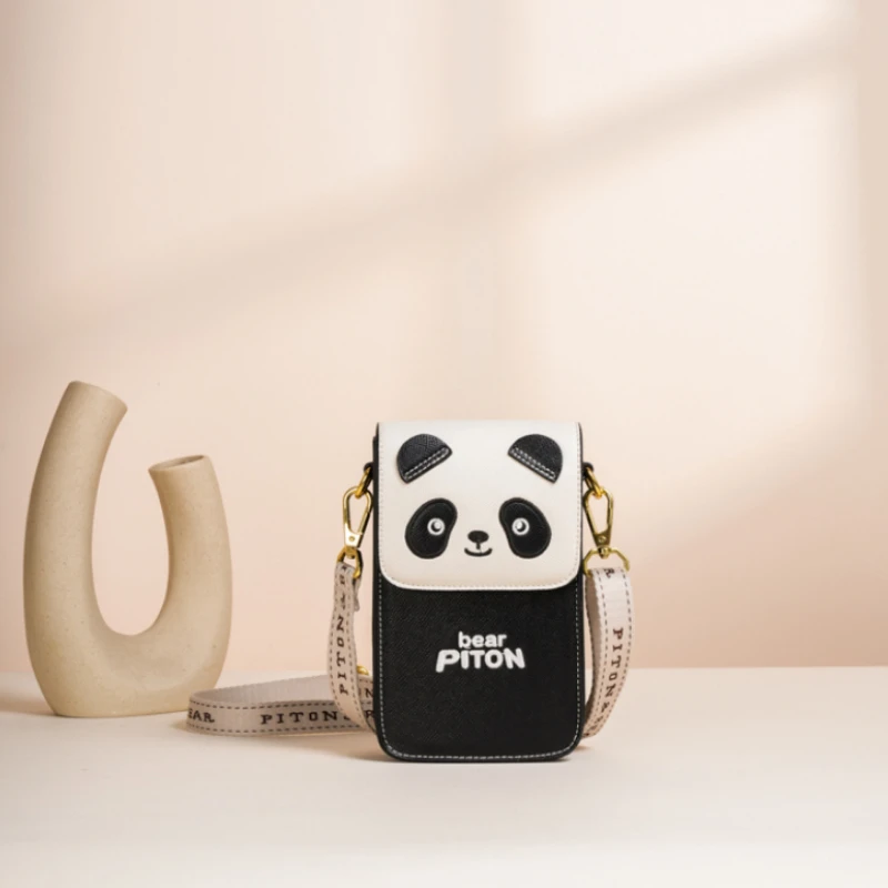 

Mini Diagonal Cross Small Bag2024new Pattern Cartoon Panda Delicate Mobile Phone Bag Simplicity Lovely The Single Shoulder Bag