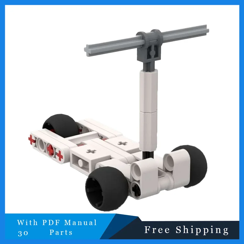 30 STUKS Witte Driewielige Winkelwagen Modulaire Compacte Winkelwagen Bouwsteen Model DIY Montage Speelgoed Vakantie Verjaardag Kerstcadeaus 2025