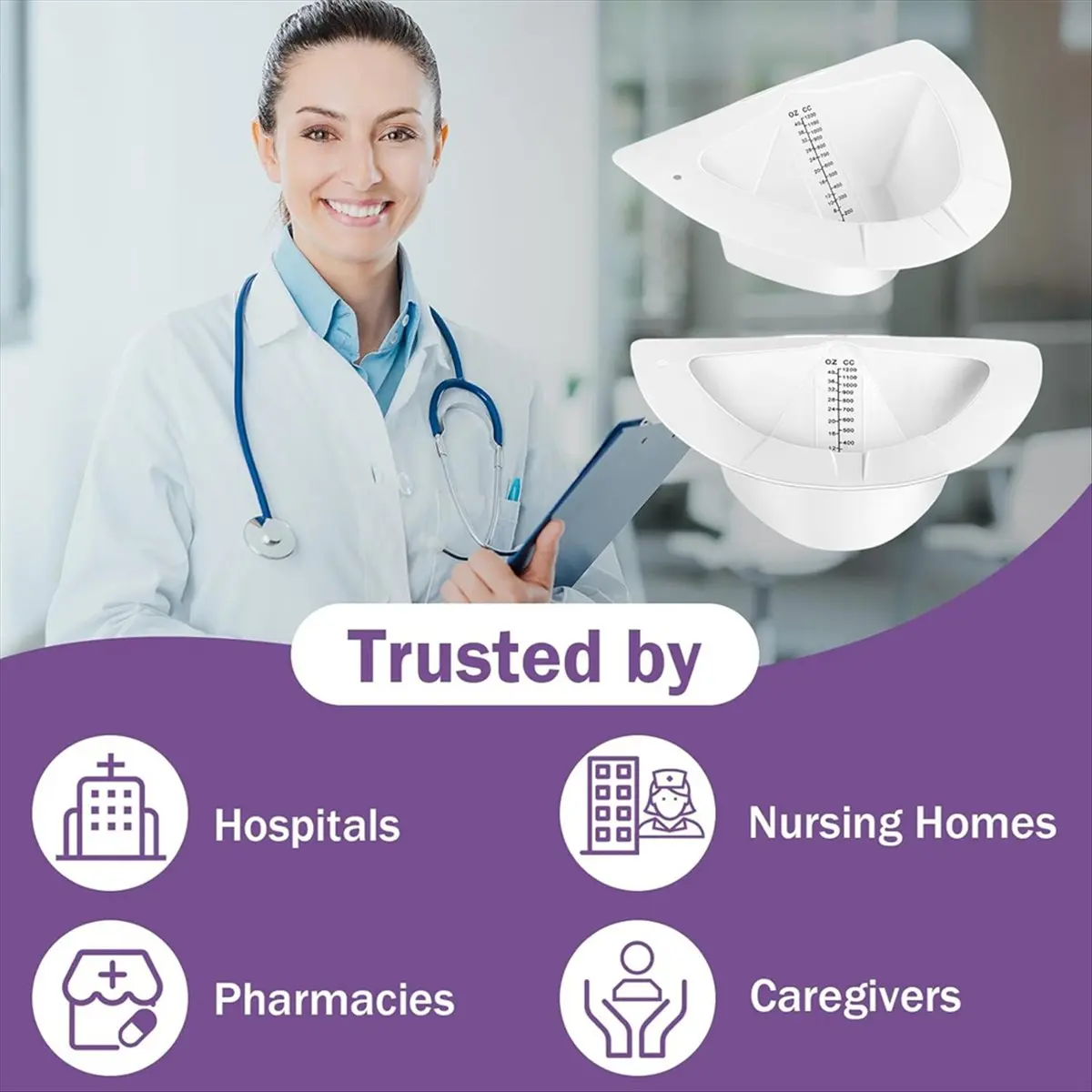 HITL 10 قطعة قبعات البول للمراحيض جمع البول القبعات قبعات المرحاض أكواب البول كوب البول جامع البول للنساء ، 40 أوقية/1200cc