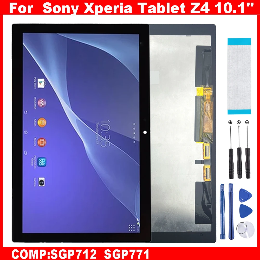 

AAA For Sony Xperia Tablet 4 SGP712 SGP771 10.1'' LCD Display Touch Screen Digitizer Glass Assembly Repair Parts