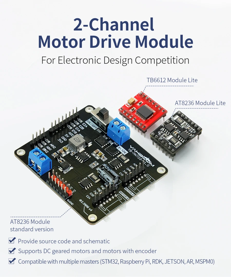 1 Satz Gleichstrom motorantrieb modul 2-Kanal-Roboterauto-Kit elektronisches Design Wettbewerb dedizierte Platine für DIY experimentelle Projekte – Detail 6