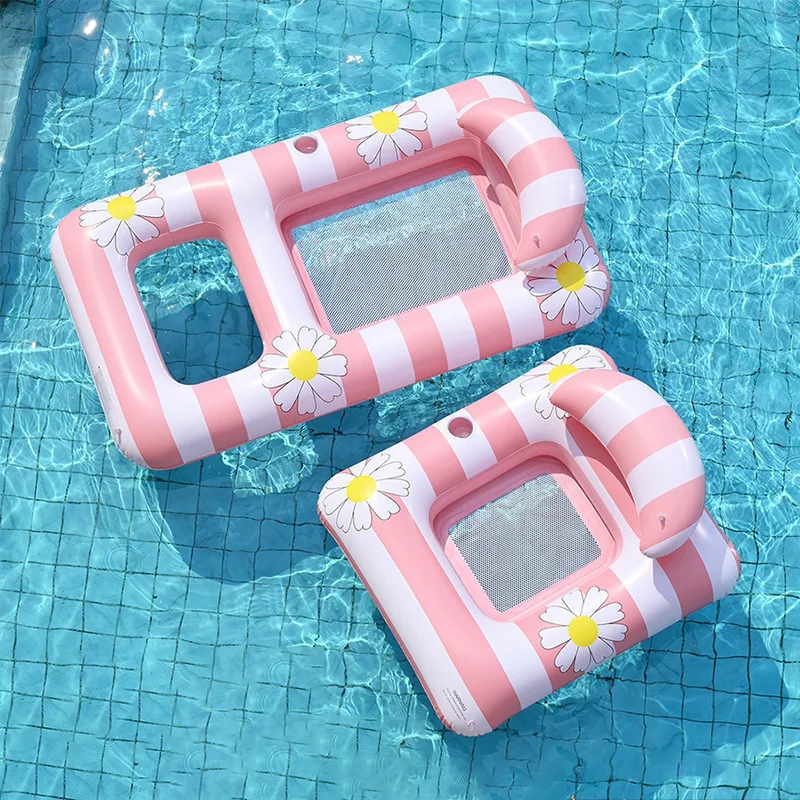 Rooxin Inflatable Mattresses for Swimming Pool Floats Water Hammock with Backrest Daisy Lounger Chair Lazy Bed Beach Party